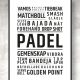 Padel tavla med text